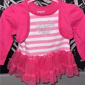 Kidgets Pink and White Long Sleeve Tee
